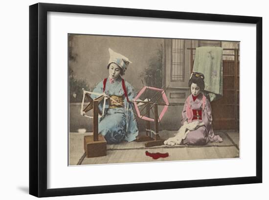 Maiko at the Spinning Wheel-The Kyoto Collection-Framed Premium Giclee Print