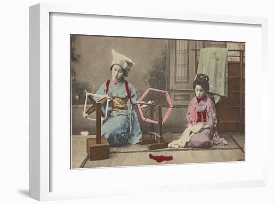 Maiko at the Spinning Wheel-The Kyoto Collection-Framed Premium Giclee Print