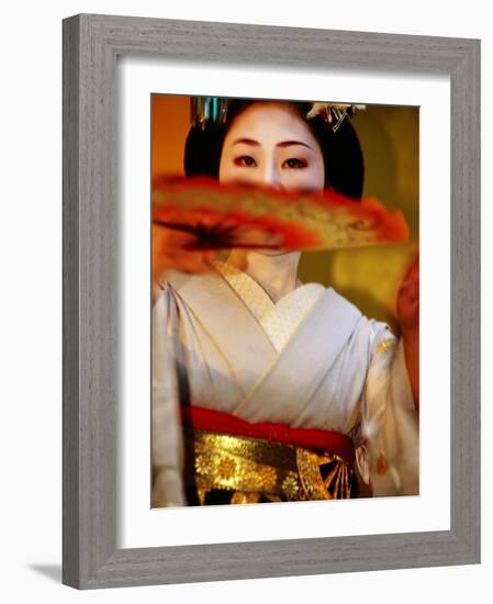 Maiko Dancer, Kyoto, Japan-Frank Carter-Framed Photographic Print