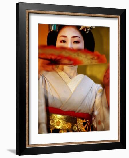 Maiko Dancer, Kyoto, Japan-Frank Carter-Framed Photographic Print