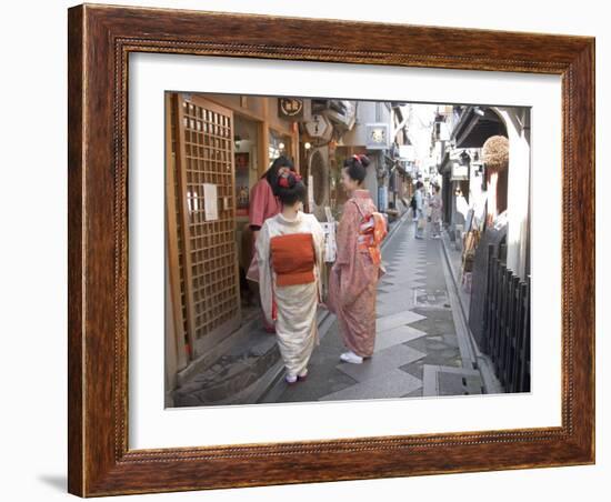 Maiko Street, Kyoto, Japan-Shin Terada-Framed Photographic Print