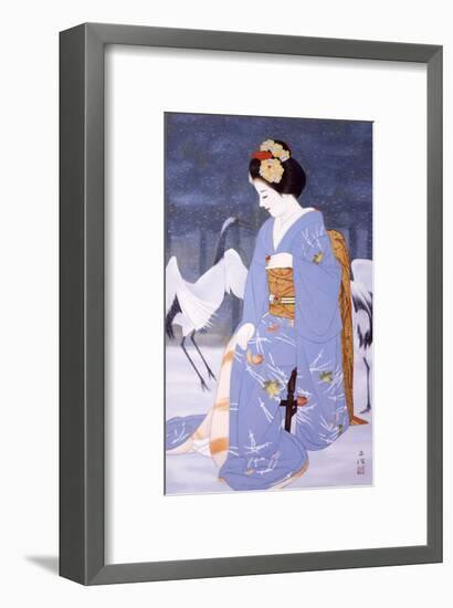 Maiko with Snow in Spring-Goyo Otake-Framed Giclee Print