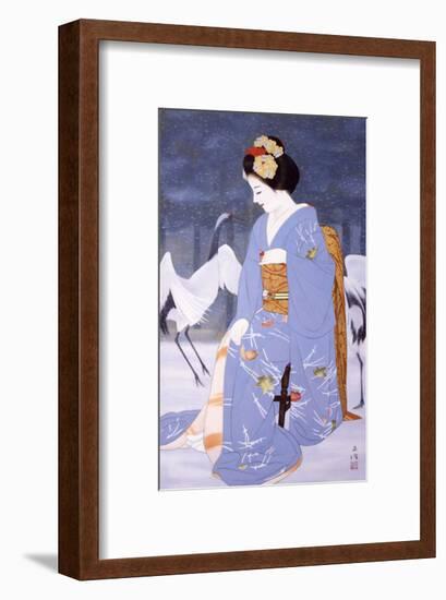 Maiko with Snow in Spring-Goyo Otake-Framed Giclee Print