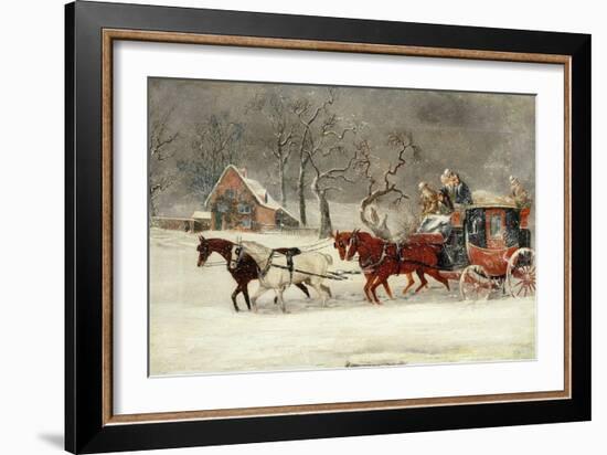 Mail Coach in a Snowstorm-James Pollard-Framed Giclee Print