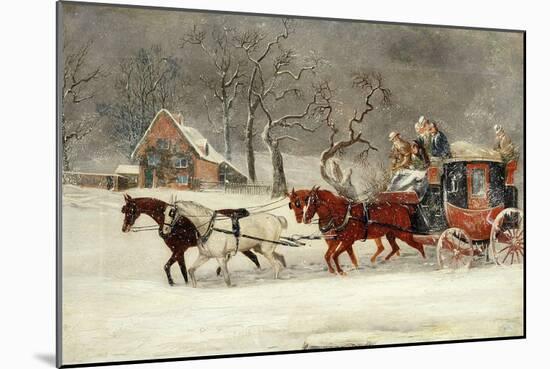 Mail Coach in a Snowstorm-James Pollard-Mounted Giclee Print