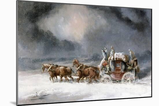 Mail Coach in a Snowstorm-Charles Cooper Henderson-Mounted Giclee Print