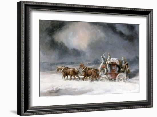 Mail Coach in a Snowstorm-Charles Cooper Henderson-Framed Giclee Print