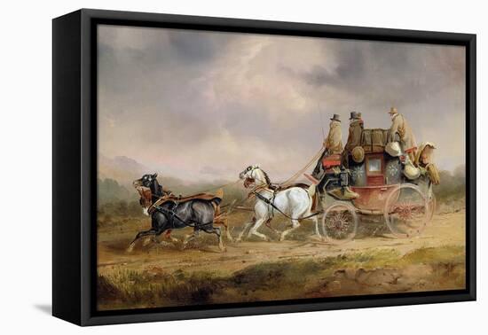 Mail Coaches on the Road: the Louth-London Royal Mail Progressing at Speed-Charles Cooper Henderson-Framed Premier Image Canvas