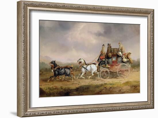 Mail Coaches on the Road: the Louth-London Royal Mail Progressing at Speed-Charles Cooper Henderson-Framed Giclee Print