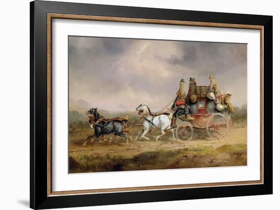 Mail Coaches on the Road: the Louth-London Royal Mail Progressing at Speed-Charles Cooper Henderson-Framed Giclee Print