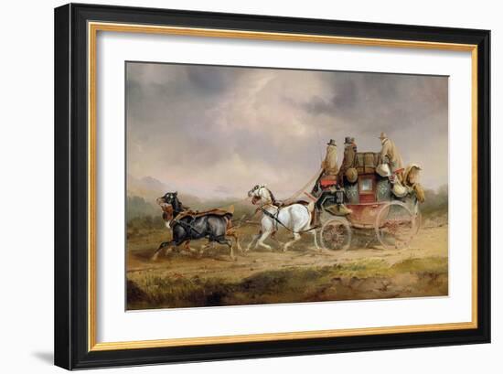 Mail Coaches on the Road: the Louth-London Royal Mail Progressing at Speed-Charles Cooper Henderson-Framed Giclee Print