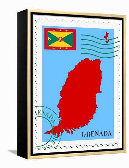 Mail To-From Grenada-Perysty-Framed Stretched Canvas