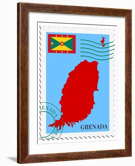 Mail To-From Grenada-Perysty-Framed Art Print