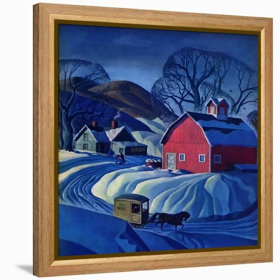"Mail Wagon in Snowy Landscape," March 14, 1942-Dale Nichols-Framed Premier Image Canvas