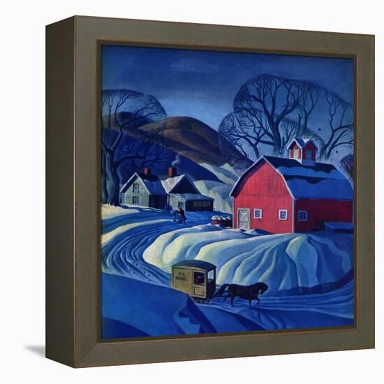 "Mail Wagon in Snowy Landscape," March 14, 1942-Dale Nichols-Framed Premier Image Canvas