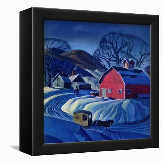 "Mail Wagon in Snowy Landscape," March 14, 1942-Dale Nichols-Framed Premier Image Canvas