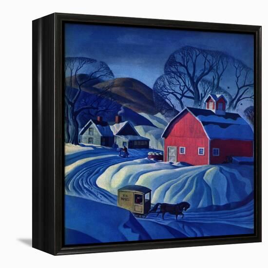 "Mail Wagon in Snowy Landscape," March 14, 1942-Dale Nichols-Framed Premier Image Canvas