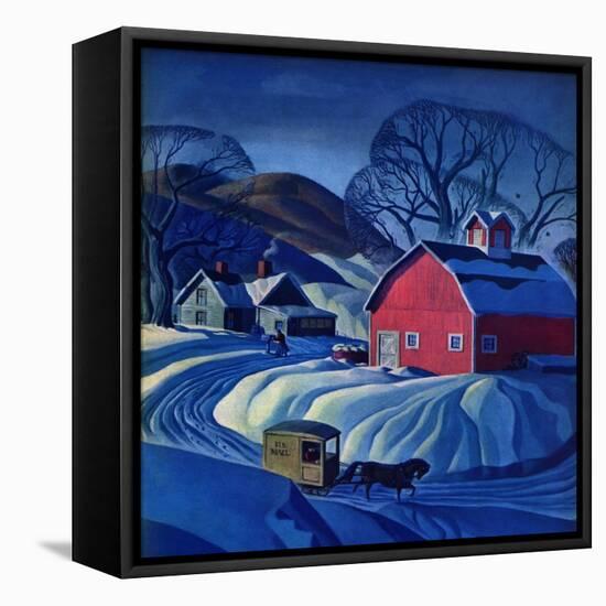 "Mail Wagon in Snowy Landscape," March 14, 1942-Dale Nichols-Framed Premier Image Canvas