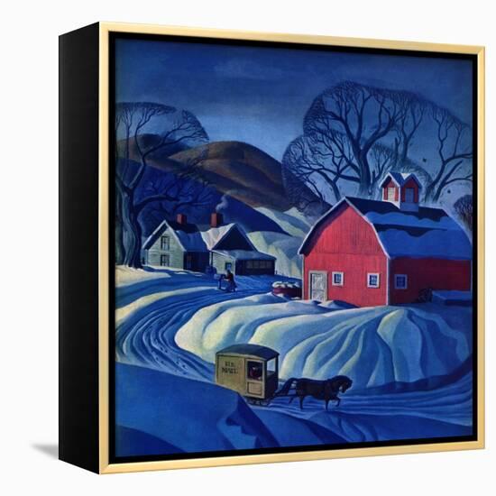 "Mail Wagon in Snowy Landscape," March 14, 1942-Dale Nichols-Framed Premier Image Canvas