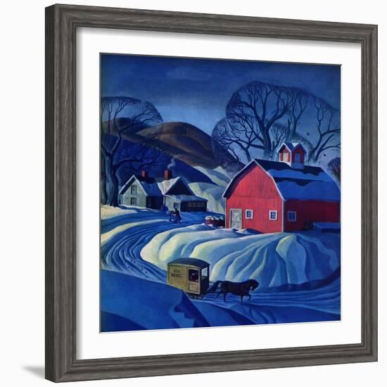 "Mail Wagon in Snowy Landscape," March 14, 1942-Dale Nichols-Framed Giclee Print