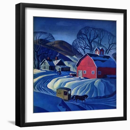 "Mail Wagon in Snowy Landscape," March 14, 1942-Dale Nichols-Framed Giclee Print