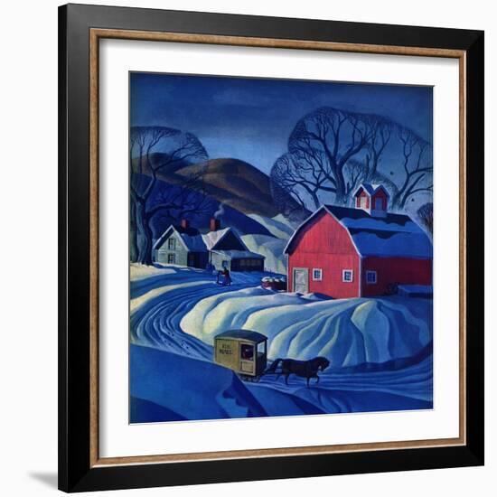 "Mail Wagon in Snowy Landscape," March 14, 1942-Dale Nichols-Framed Giclee Print