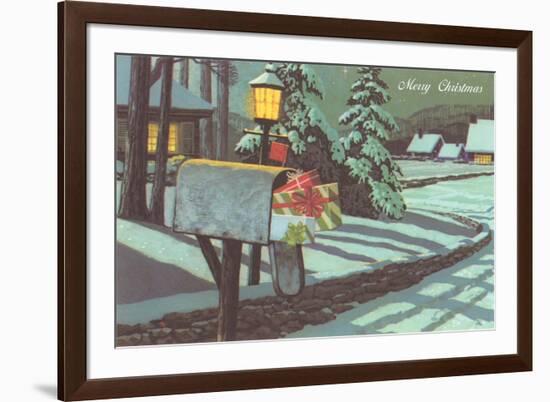 Mailbox with Presents-null-Framed Art Print