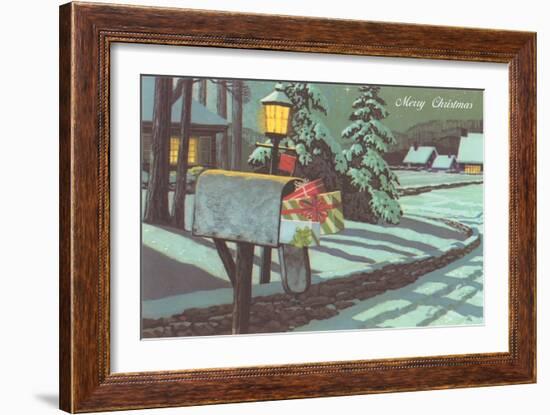 Mailbox with Presents-null-Framed Art Print