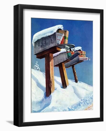 "Mailboxes in Snow," December 27, 1941-Miriam Tana Hoban-Framed Giclee Print