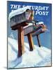 "Mailboxes in Snow," Saturday Evening Post Cover, December 27, 1941-Miriam Tana Hoban-Mounted Giclee Print