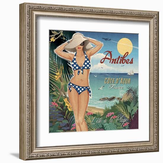 Maillot bleu-Bruno Pozzo-Framed Art Print