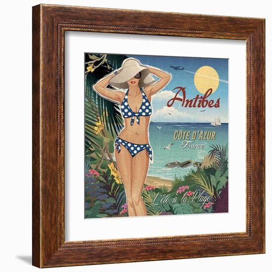 Maillot bleu-Bruno Pozzo-Framed Art Print