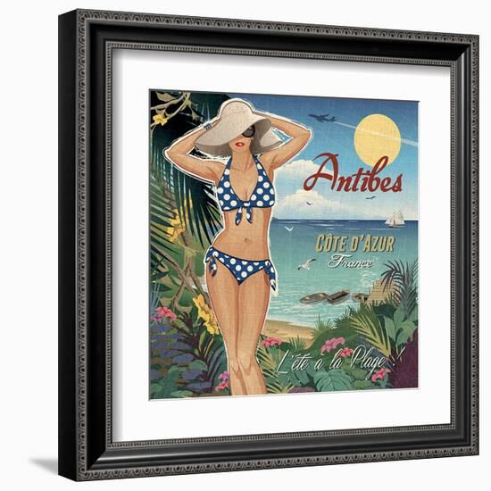 Maillot bleu-Bruno Pozzo-Framed Art Print