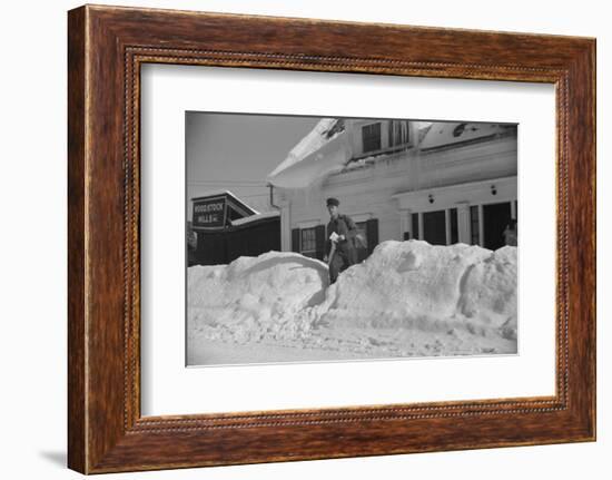 Mailman making Deliveries after a Heavy Snowfall, Vermont, 1940-Marion Post Wolcott-Framed Photographic Print