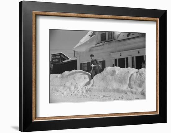 Mailman making Deliveries after a Heavy Snowfall, Vermont, 1940-Marion Post Wolcott-Framed Photographic Print