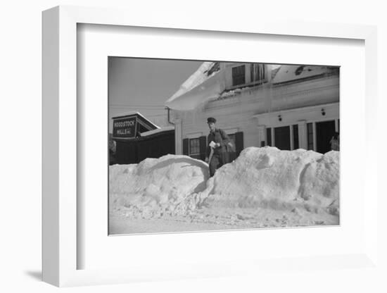 Mailman making Deliveries after a Heavy Snowfall, Vermont, 1940-Marion Post Wolcott-Framed Photographic Print