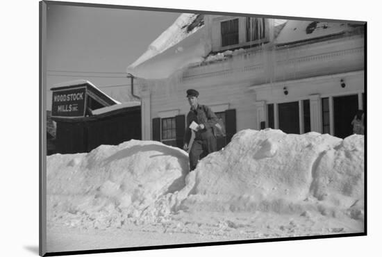 Mailman making Deliveries after a Heavy Snowfall, Vermont, 1940-Marion Post Wolcott-Mounted Photographic Print