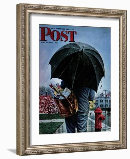 "Mailman," Saturday Evening Post Cover, May 13, 1944-Stevan Dohanos-Framed Giclee Print