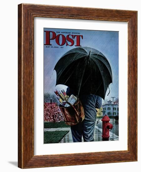 "Mailman," Saturday Evening Post Cover, May 13, 1944-Stevan Dohanos-Framed Giclee Print