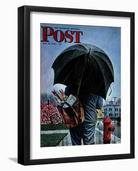 "Mailman," Saturday Evening Post Cover, May 13, 1944-Stevan Dohanos-Framed Giclee Print