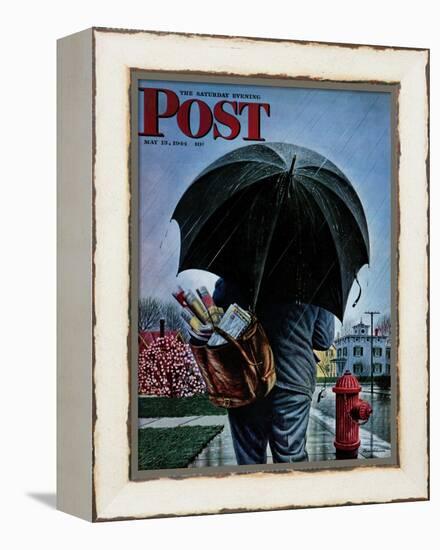 "Mailman," Saturday Evening Post Cover, May 13, 1944-Stevan Dohanos-Framed Premier Image Canvas