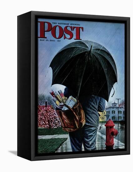 "Mailman," Saturday Evening Post Cover, May 13, 1944-Stevan Dohanos-Framed Premier Image Canvas