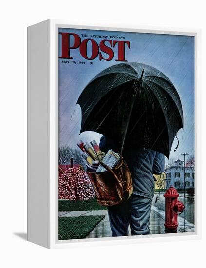 "Mailman," Saturday Evening Post Cover, May 13, 1944-Stevan Dohanos-Framed Premier Image Canvas