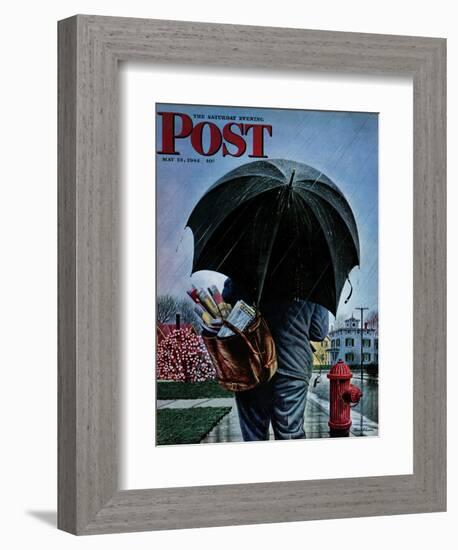 "Mailman," Saturday Evening Post Cover, May 13, 1944-Stevan Dohanos-Framed Giclee Print