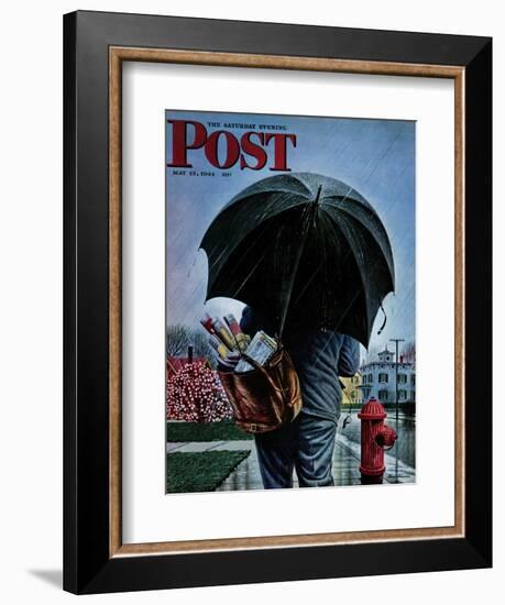 "Mailman," Saturday Evening Post Cover, May 13, 1944-Stevan Dohanos-Framed Giclee Print