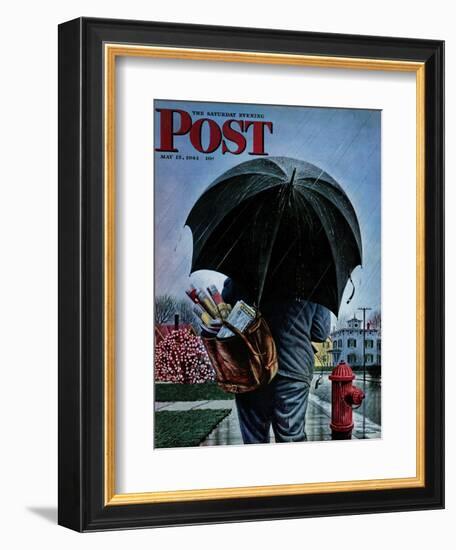 "Mailman," Saturday Evening Post Cover, May 13, 1944-Stevan Dohanos-Framed Giclee Print