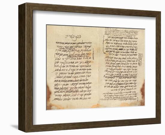 Maimonides' Draft of His Legal Code, the Mishneh Torah-null-Framed Giclee Print