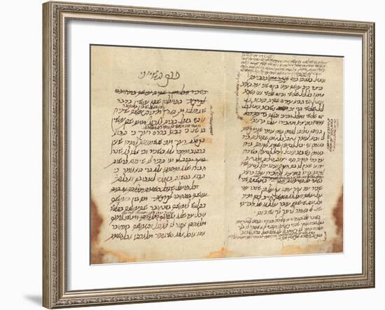 Maimonides' Draft of His Legal Code, the Mishneh Torah-null-Framed Giclee Print