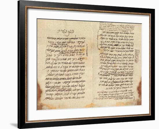 Maimonides' Draft of His Legal Code, the Mishneh Torah-null-Framed Giclee Print