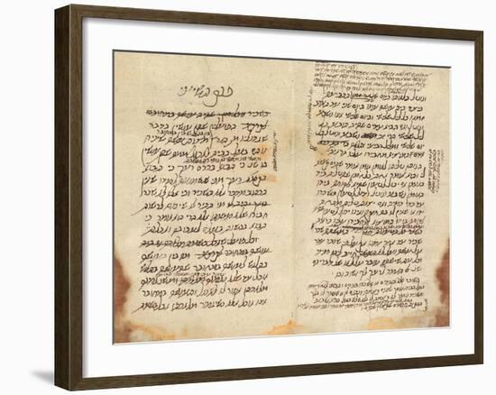 Maimonides' Draft of His Legal Code, the Mishneh Torah-null-Framed Giclee Print